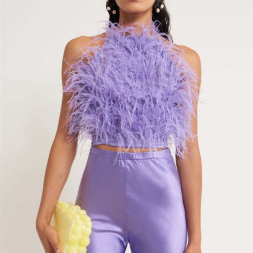 Cult Gaia Joey Feather Top